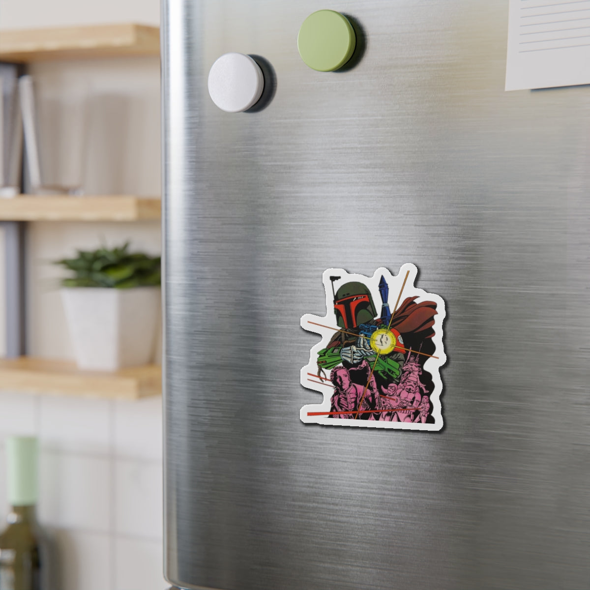 Boba Fett Die-Cut Magnet - Star Wars: The Empire Strikes Back - Bounty Hunter - Marvel Comics Art - 3", 4", 5", 6"