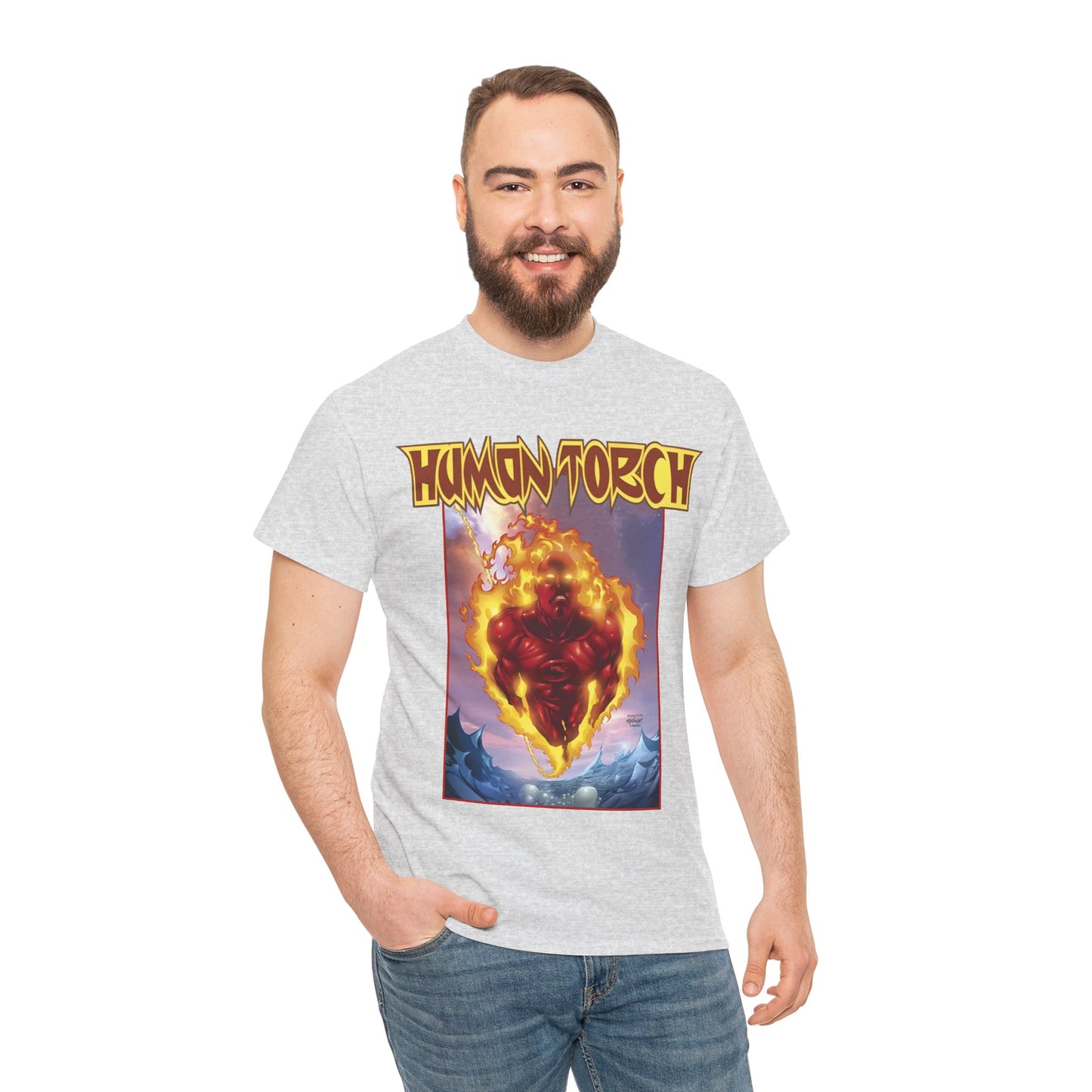 Human Torch T-Shirt - Howard Porter Art - Marvel Comics