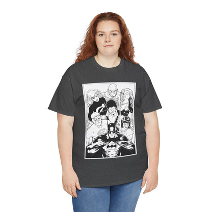 Batman & the Outsiders T-Shirt - Kevin Maguire Art - Black & White - Black Lightning, Metamorpho, Halo, Looker, Katana, Geo-Force - DC Comics