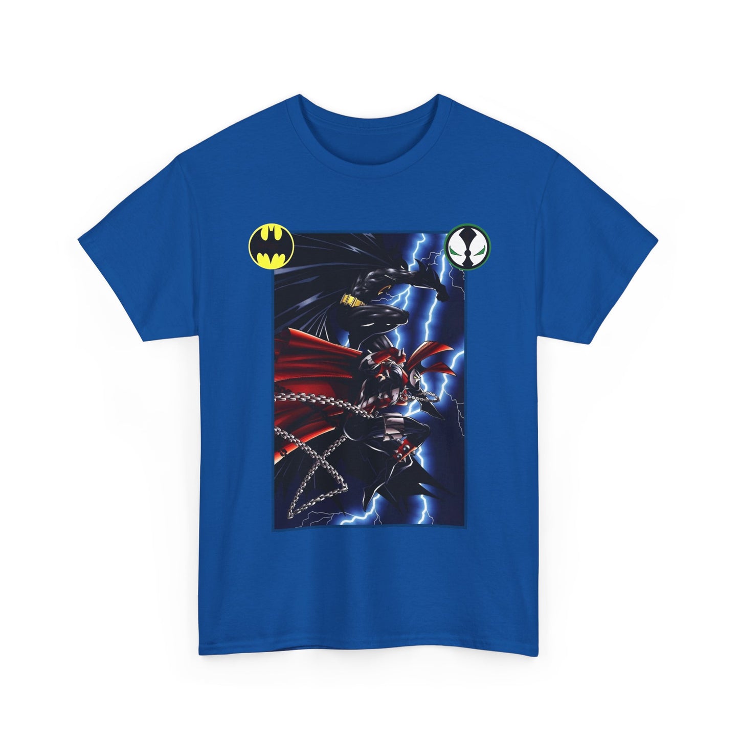 Batman & Spawn T-Shirt - Todd McFarlane Art - Gotham City, Frank Miller Story - DC Comics & Image Comics