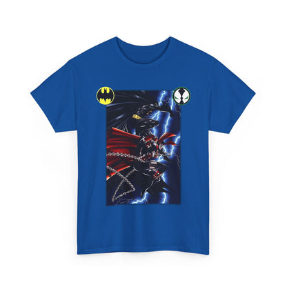 Batman & Spawn T-Shirt - Todd McFarlane Art - Gotham City, Frank Miller Story - DC Comics & Image Comics