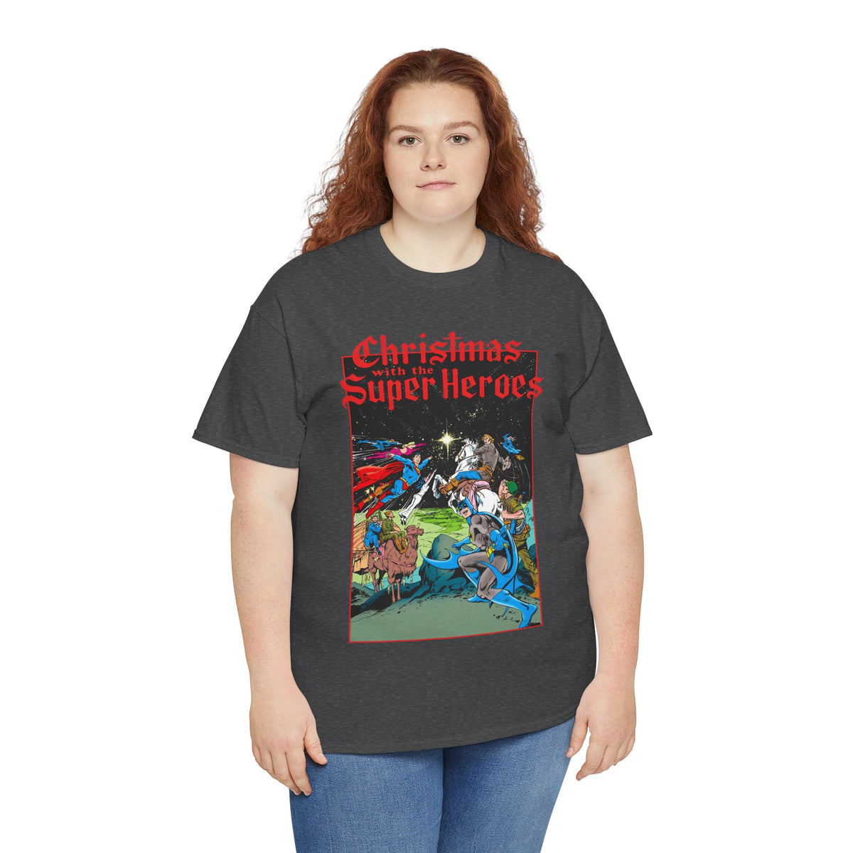 Christmas With the DC Super-Heroes T-Shirt - José Luis García-López Art - Superman, Batman, Jonah Hex, Legion of Super-Heroes - DC Comics