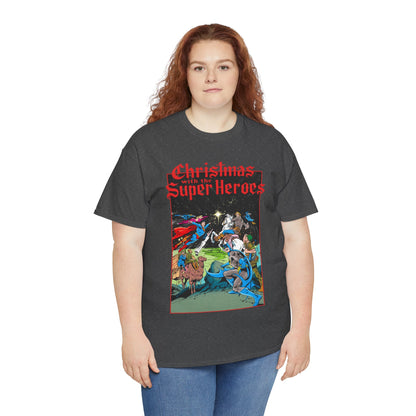 Christmas With the DC Super-Heroes T-Shirt - José Luis García-López Art - Superman, Batman, Jonah Hex, Legion of Super-Heroes - DC Comics