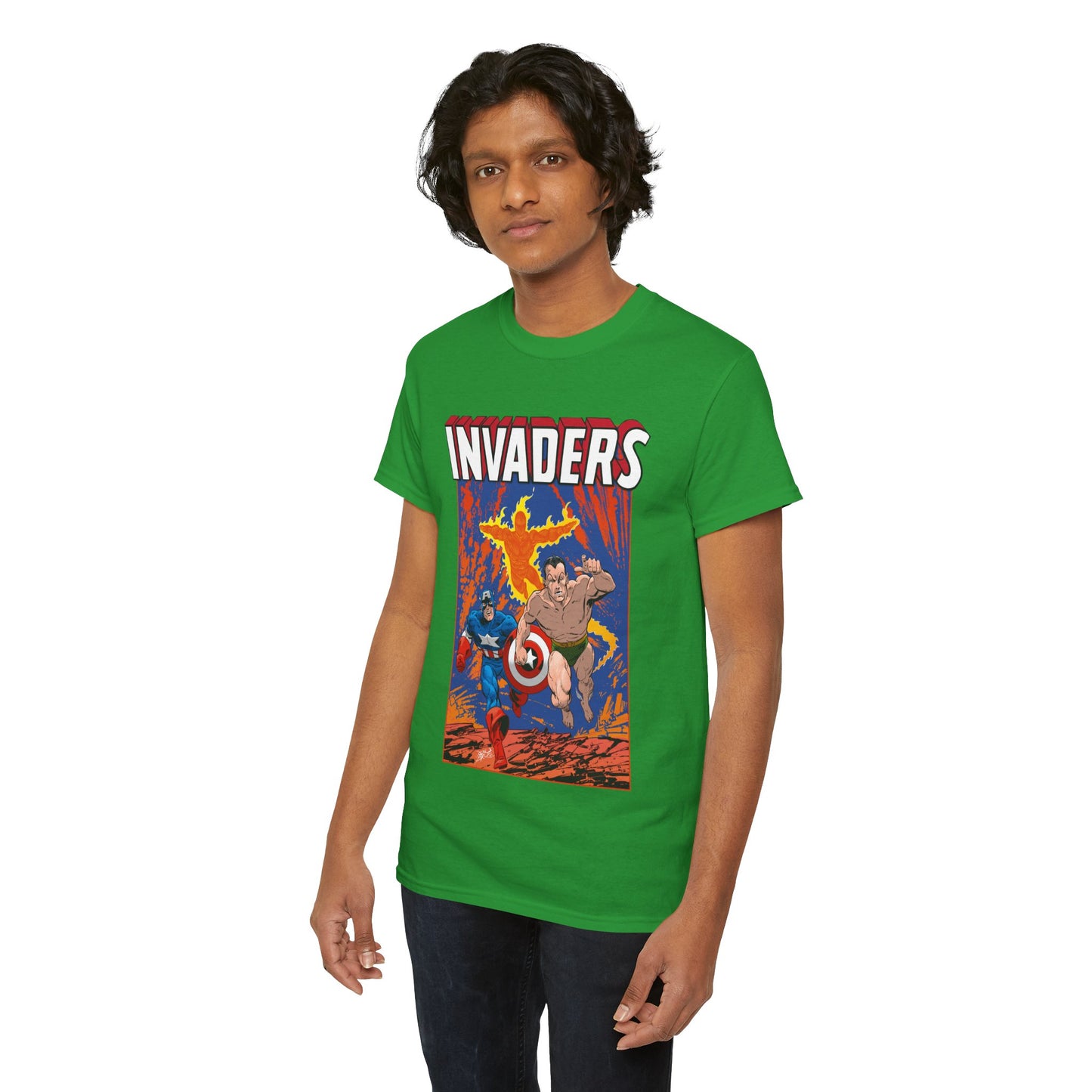 Invaders T-Shirt - John Byrne Art - Captain America, Namor, Human Torch - Marvel Comics Golden Age Characters