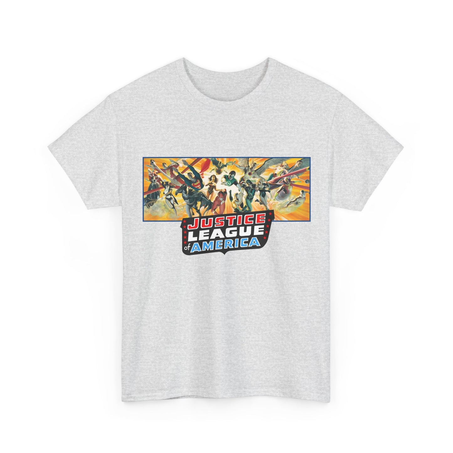 Justice League T-Shirt - Alex Ross Art - Superman, Batman, Wonder Woman, Black Canary, Hawkman, Green Lantern, Adam Strange, Plastic Man, Zatanna - DC Comics