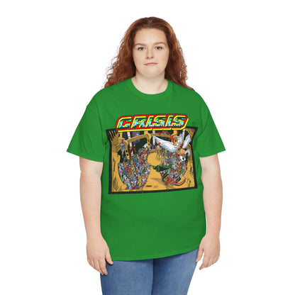 Crisis on Infinite Earths T-Shirt - George Perez & Jerry Ordway Art - The Monitor's Satellite - DC Comics