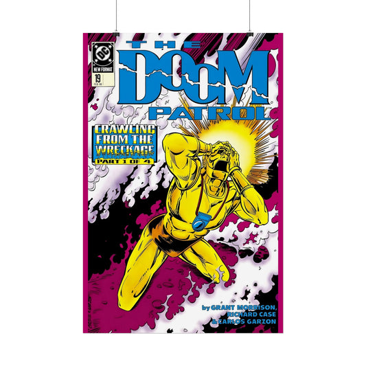 Colorful poster featuring Robotman from DC Comics' Doom Patrol