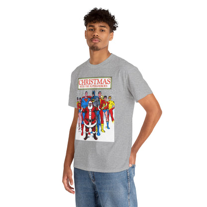 Christmas with the Superheroes T-Shirt - Nick Cardy Art - Superman Batman Captain Marvel Teen Titans Retro Festive Holiday Tee - DC Comics