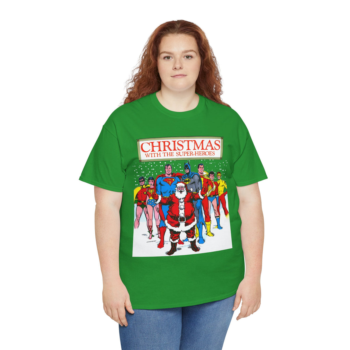 Christmas with the Superheroes T-Shirt - Nick Cardy Art - Superman Batman Captain Marvel Teen Titans Retro Festive Holiday Tee - DC Comics