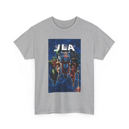 JLA T-Shirt - Doug Mahnke Art - Superman, Batman, Wonder Woman, Aquaman, Green Lantern, Flash, Martian Manhunter - DC Comics