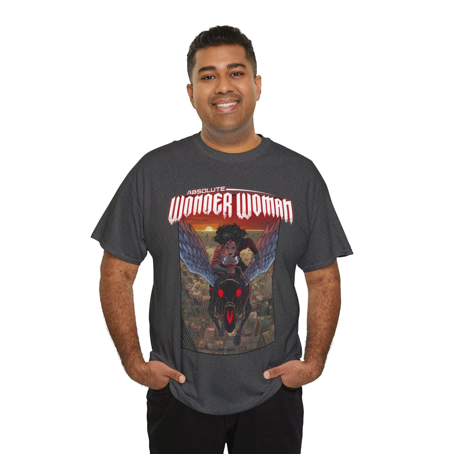 Absolute Wonder Woman T-Shirt - Hayden Sherman Art - DC Comics All-In - Raised in Hell by Circe - Riding Pegasus