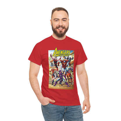 West Coast Avengers T-Shirt - Todd Nauck Art - Hawkeye, Iron Man, Wonder Man, Tigra, Vision - Marvel Comics