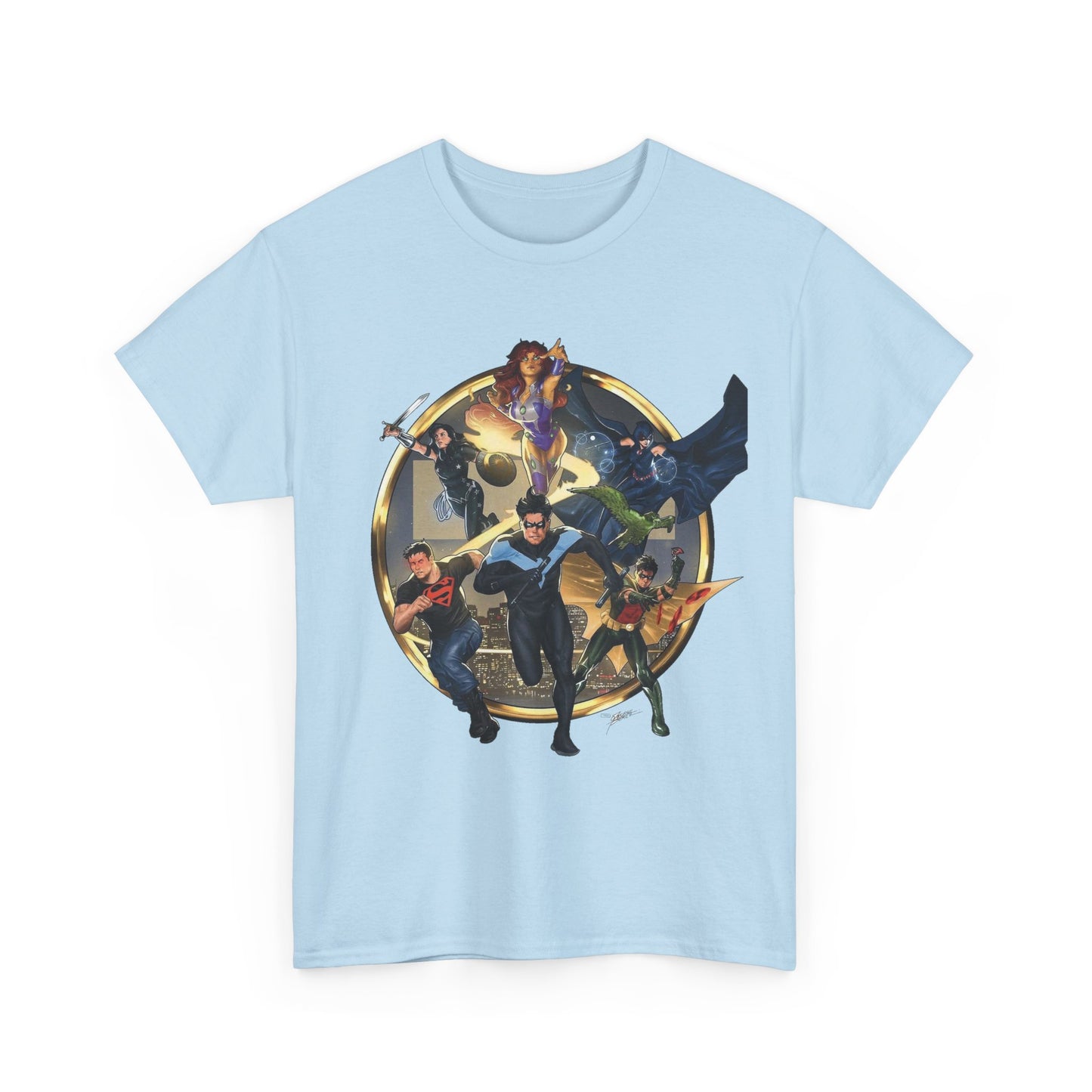 Titans T-Shirt - Taurin Clarke Art - Nightwing, Raven, Starfire, Wonder Girl, Superboy, Robin - DC Comics