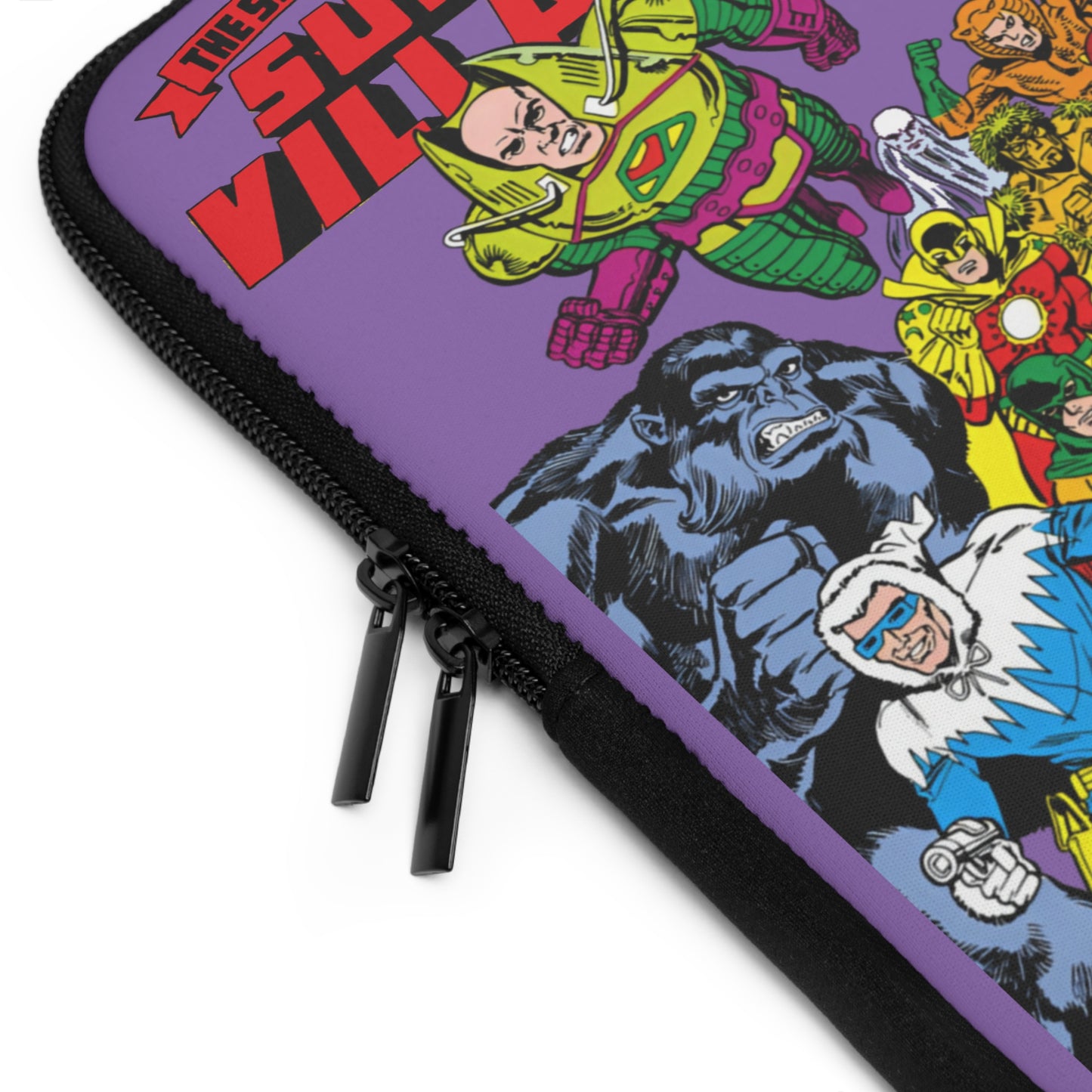 Secret Society of Super-Villains Laptop Sleeve (15" or 17") - Captain Cold, Grodd, Darkseid, Lex Luthor, Cheetah, Poison Ivy, Bizarro - DC Comics