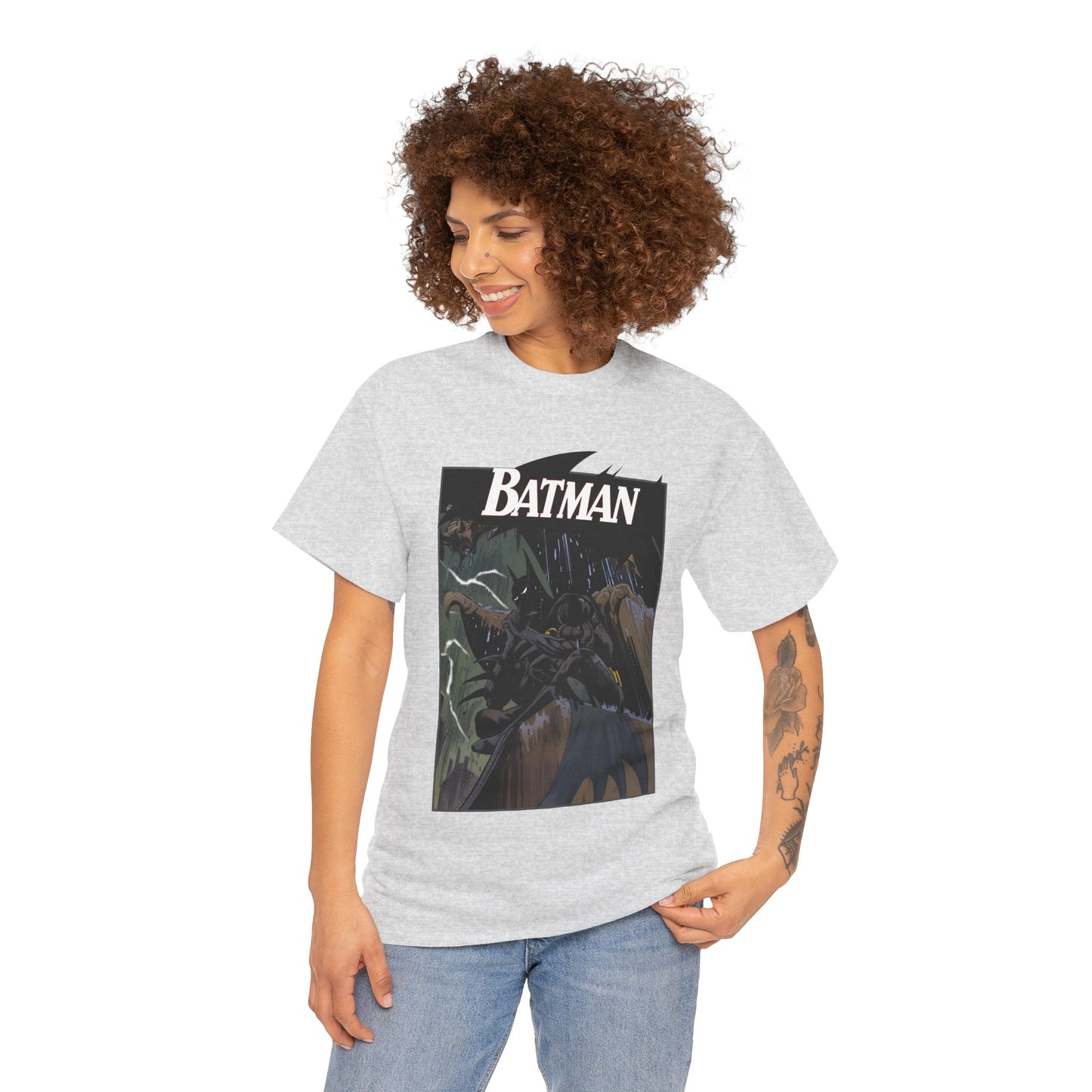 Batman T-Shirt - Norm Breyfogle Art - 1990s Dark Knight Detective - Gotham City - Perched on A Gargoyle - DC Comics
