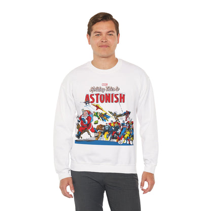 Marvel Comics Christmas Crewneck Sweatshirt - Spider-Man, Punisher, Ghost Rider, X-Men, Fantastic Four