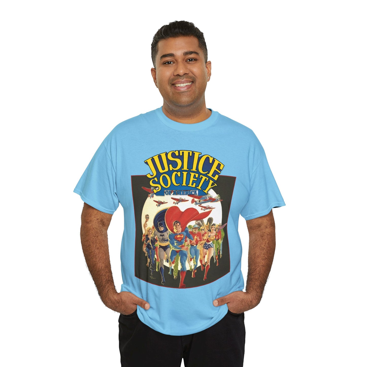 Justice Society of America T-Shirt - Superman, Wonder Woman, Black Canary, Green Lantern, Batman, Plastic Man, Flash - DC Comics
