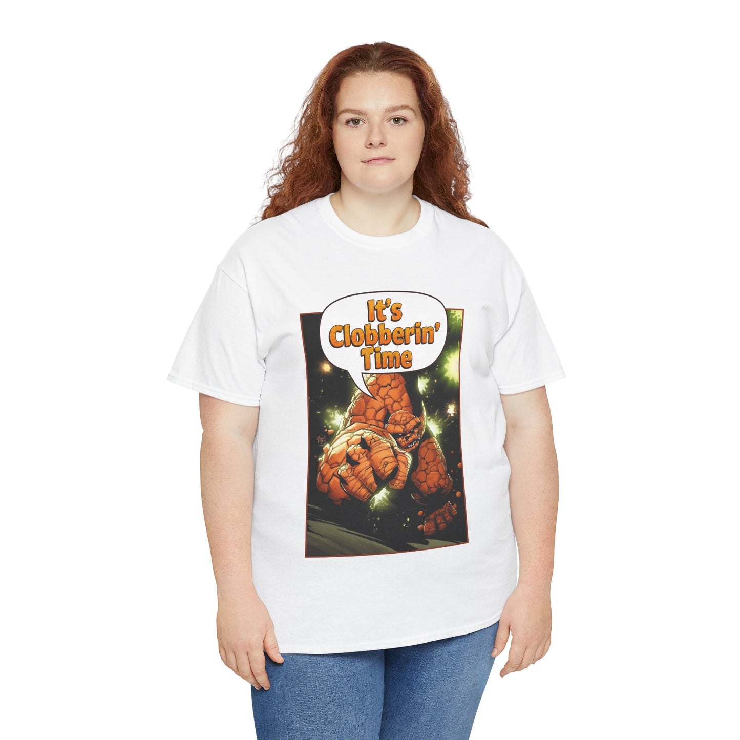 The Thing Shirt - Adam Kubert Art - It's Clobberin' Time - Fantastic Four Member - Marvel Comics