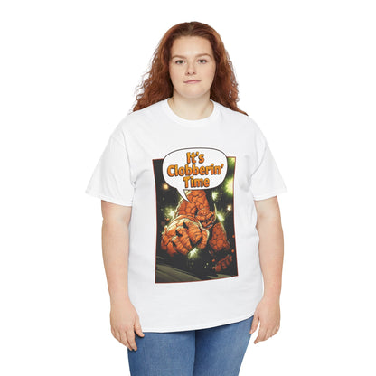 The Thing Shirt - Adam Kubert Art - It's Clobberin' Time - Fantastic Four Member - Marvel Comics