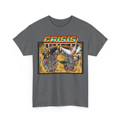 Crisis on Infinite Earths T-Shirt - George Perez & Jerry Ordway Art - The Monitor's Satellite - DC Comics