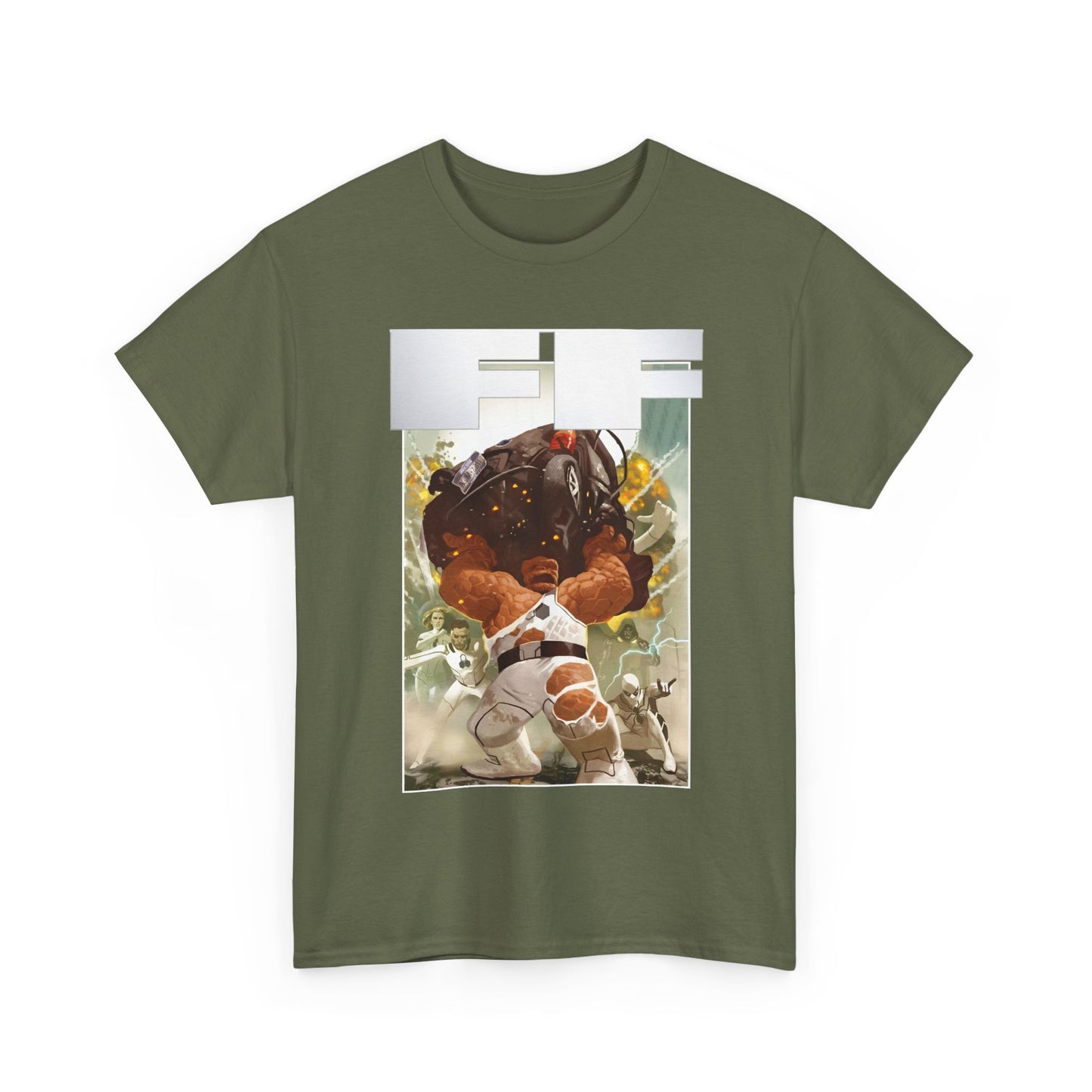FF T-Shirt - Daniel Acuna Art - Fantastic Four - Mr. Fantastic, Invisible Woman, Thing, Spider-Man - Marvel Comics