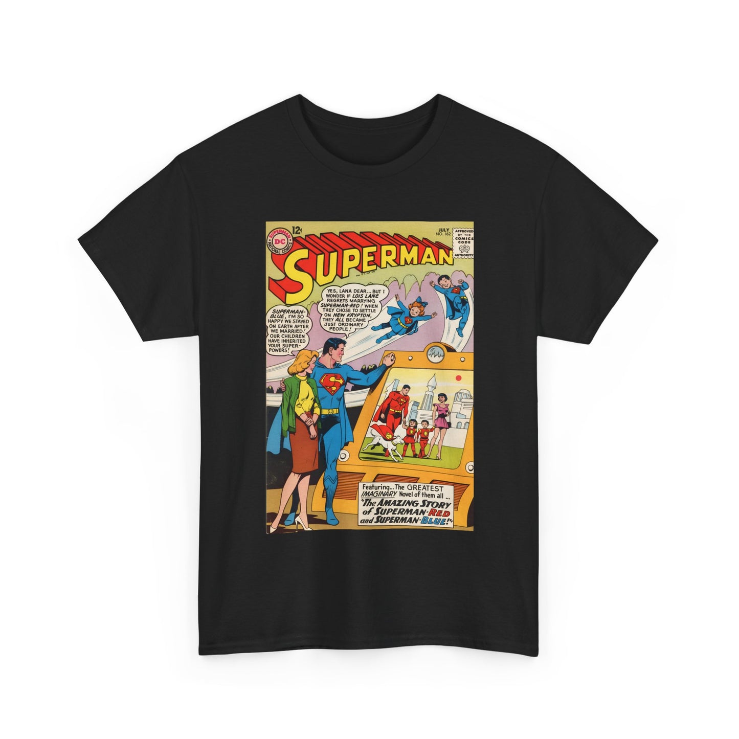 Superman #162 T-Shirt - Superman Blue & Red - Classic Silver Age Imaginary Story - DC Comics
