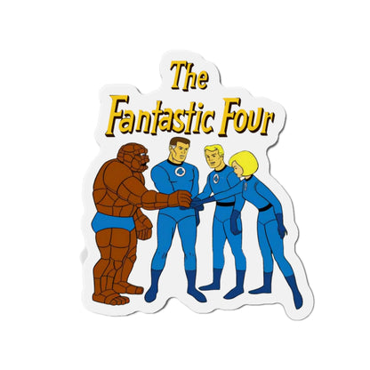 Fantastic Four Die-Cut Magnet - Hanna-Barbera Cartoon - Reed Richards, Invisible Girl, Human Torch, The Thing - Marvel Comics - 3", 4", 5", 6"