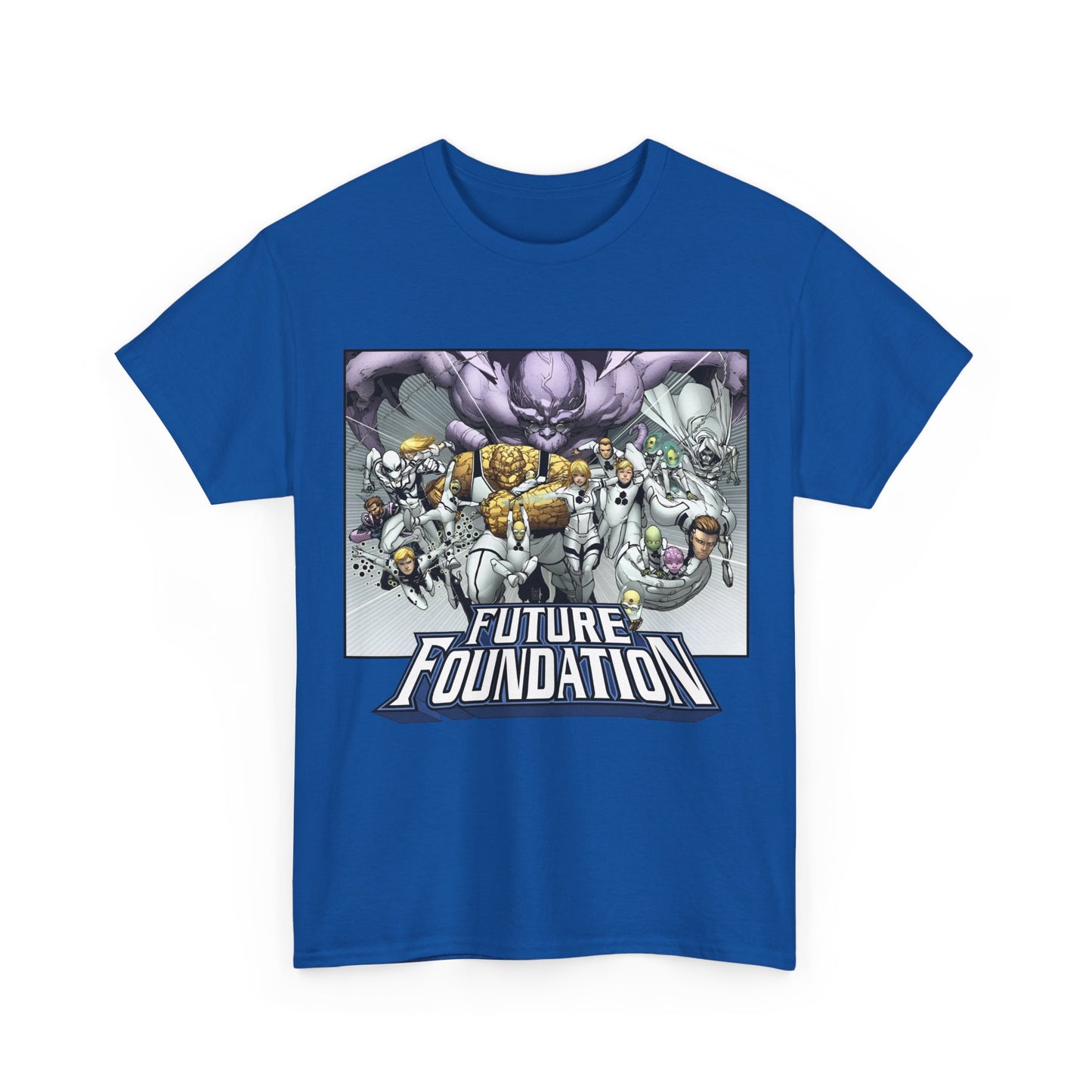 Future Foundation T-Shirt - Marko Djurdjevic Art - Spider-Man, Mr. Fantastic, Invisible Woman, The Thing, Dr. Doom, Bentley 23, Dragon Man, the Moloids - Marvel Comics