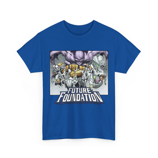 Future Foundation T-Shirt - Marko Djurdjevic Art - Spider-Man, Mr. Fantastic, Invisible Woman, The Thing, Dr. Doom, Bentley 23, Dragon Man, the Moloids - Marvel Comics