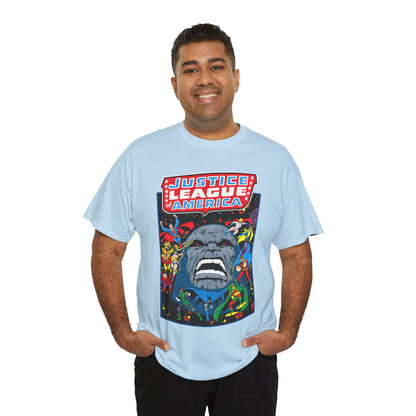 Justice League of America T-Shirt - George Perez Art - JLA/JSA/New Gods Crossover - Darkseid, Orion, Mr Miracle, Huntress, Firestorm, Dr Fate - DC Comics