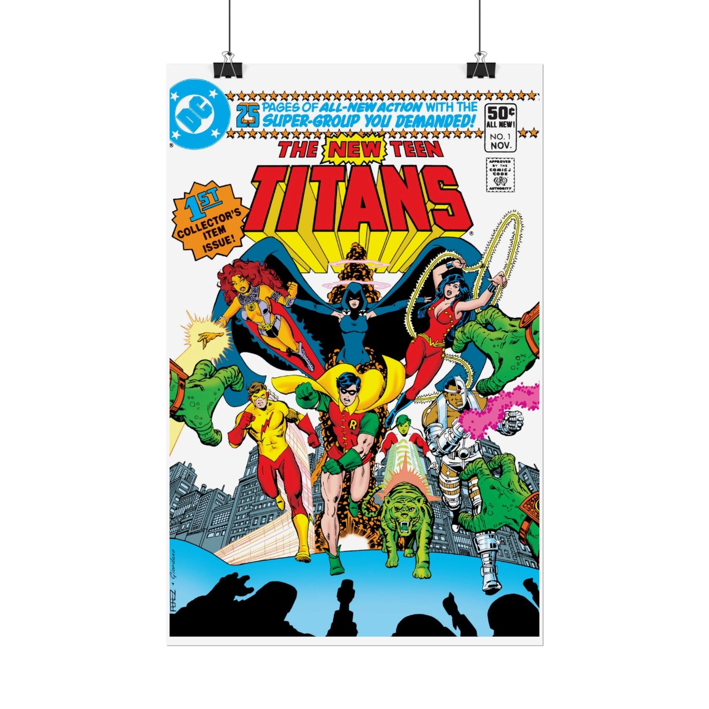 New Teen Titans Rolled Poster - George Perez Art - DC Comics - #1 Cover - Multiple Sizes Up to 24"x36"
