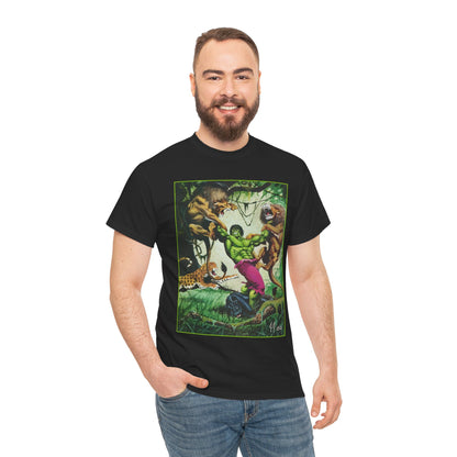 Incredible Hulk T-Shirt - Joe Jusko Art - Hulk Fighting Lions and Tigers (But No Bears, Oh My!) - Marvel Comics