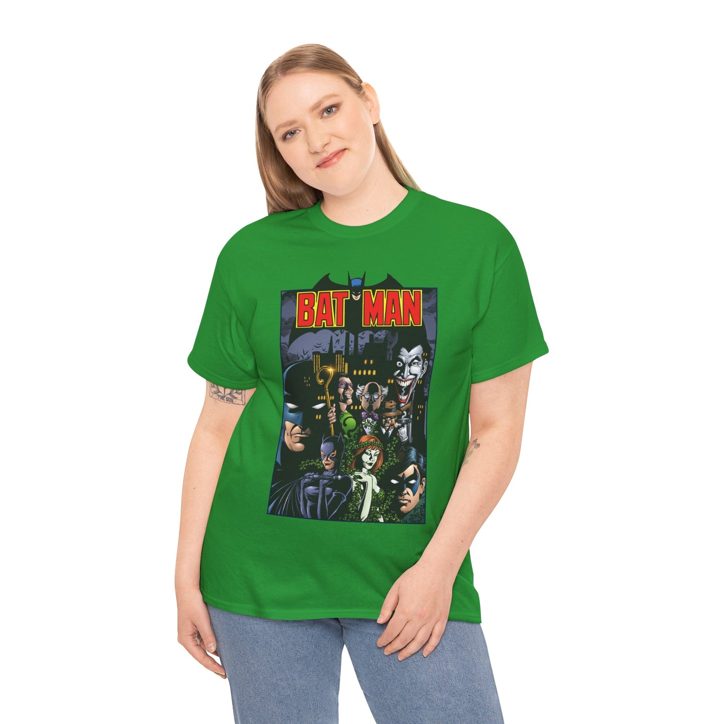 Batman T-Shirt - George Perez Art - Arkham Asylum - Joker, Catwoman, Poison Ivy, Riddler, Nightwing - DC Comics