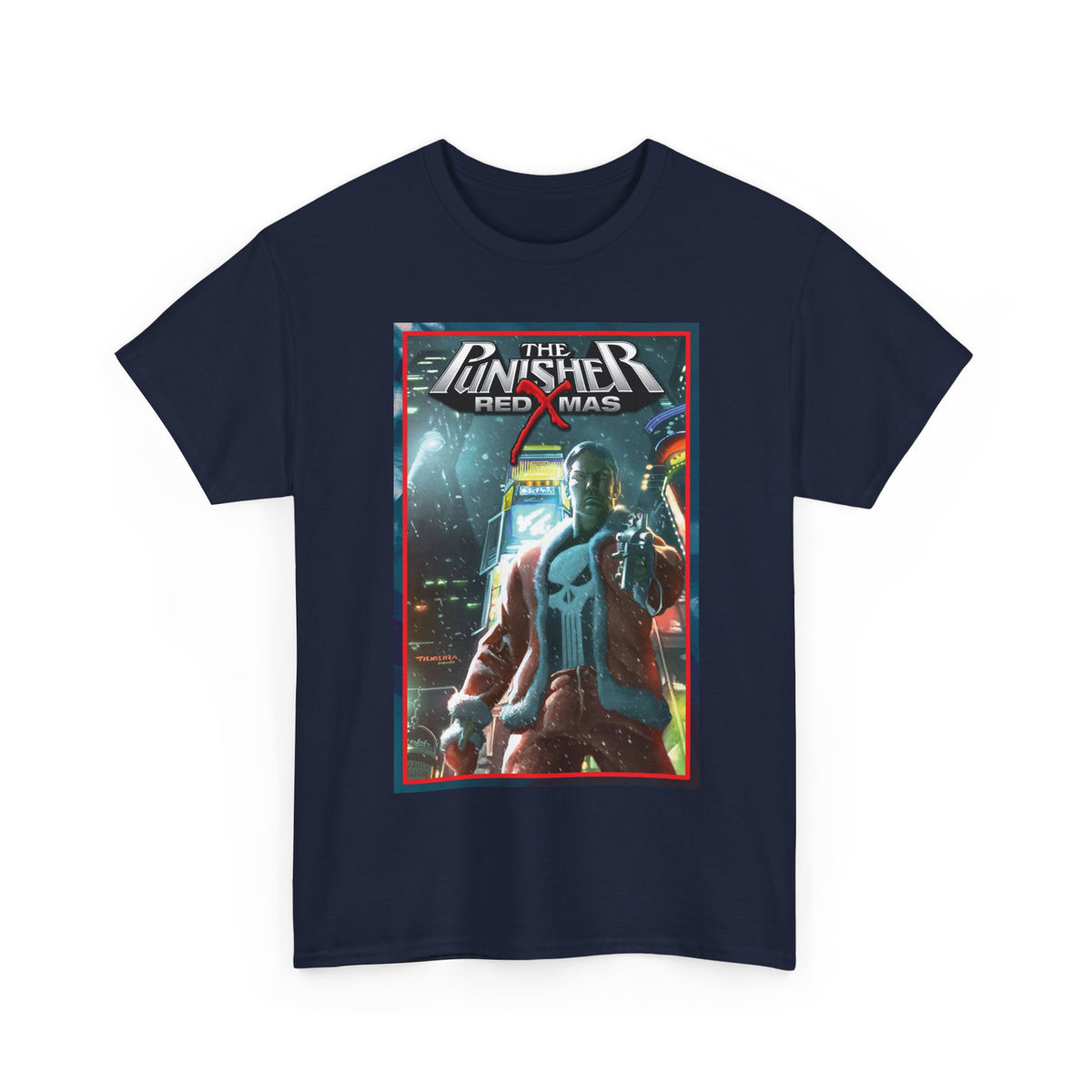 Punisher: Red Xmas T-Shirt - Mark Texeira Art - Marvel Comics