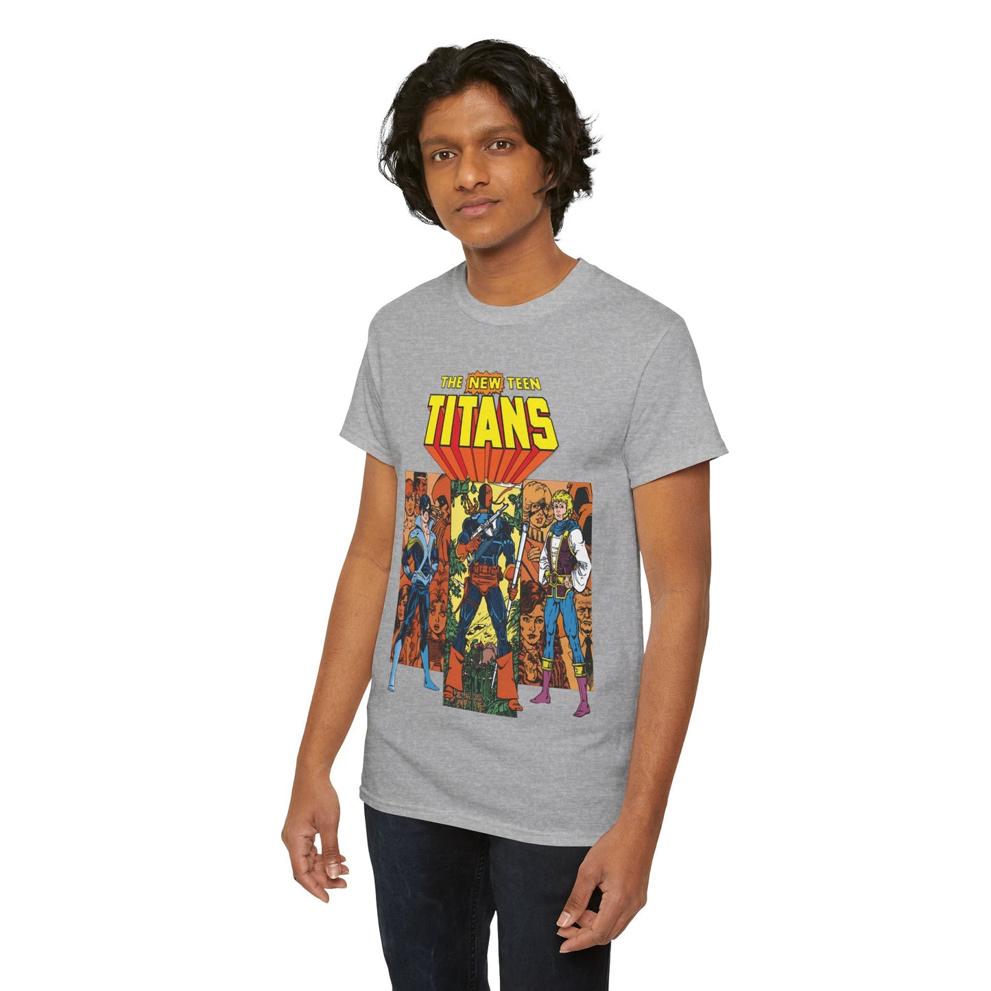 New Teen Titans T-Shirt - George Perez Art - Judas Contract - Nightwing, Jericho, Deathstroke, Changeling. Starfire - DC Comics