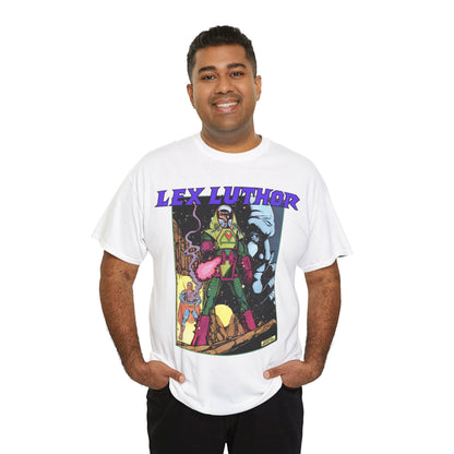 Lex Luthor T-Shirt - George Perez Art - 1980s DC Comics - Action Comics Armor - Inspiration for Super Powers Figure - Superman Enemy