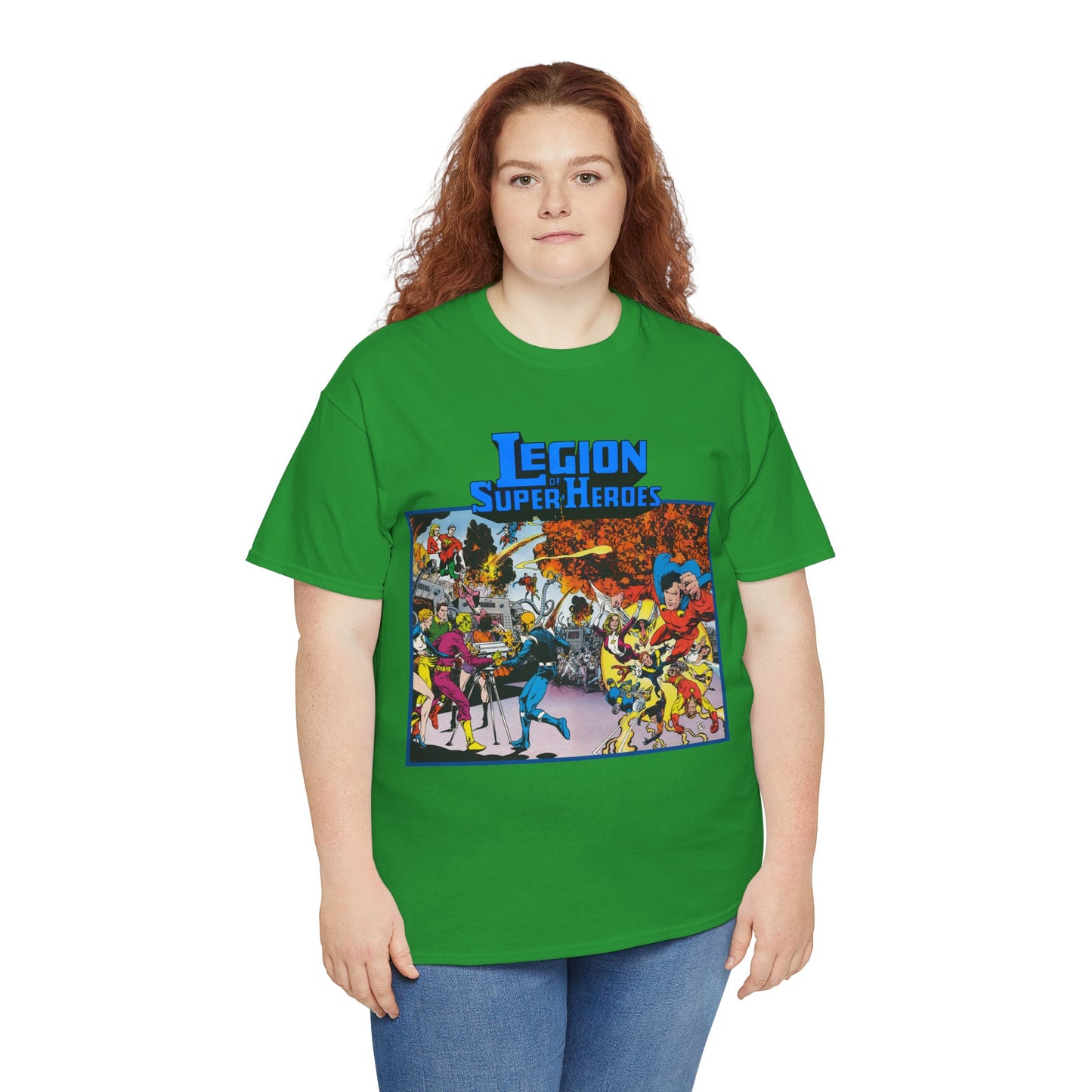 Legion of Super-Heroes T-Shirt - Steve Lightle Art - Mon-El, Saturn Girl, Brainiac 5, Sun Boy, Lightning Lad, Dawnstar, Timber Wolf - LOSH - DC Comics