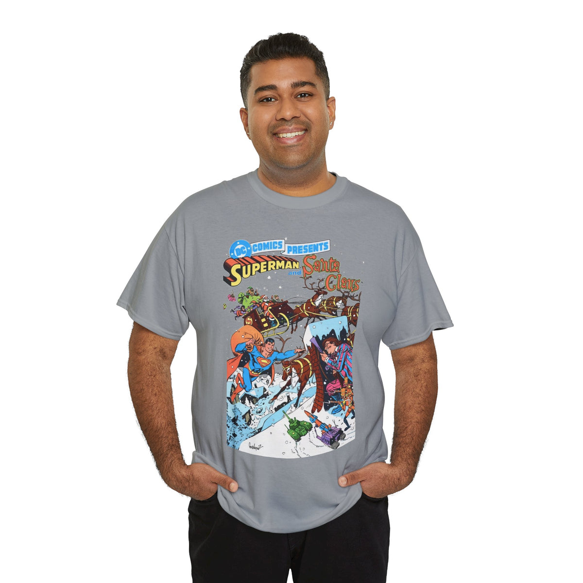 Superman & Santa Claus T-Shirt - José Luis García-López Art - DC Comics Presents #67 - Vs. Toyman