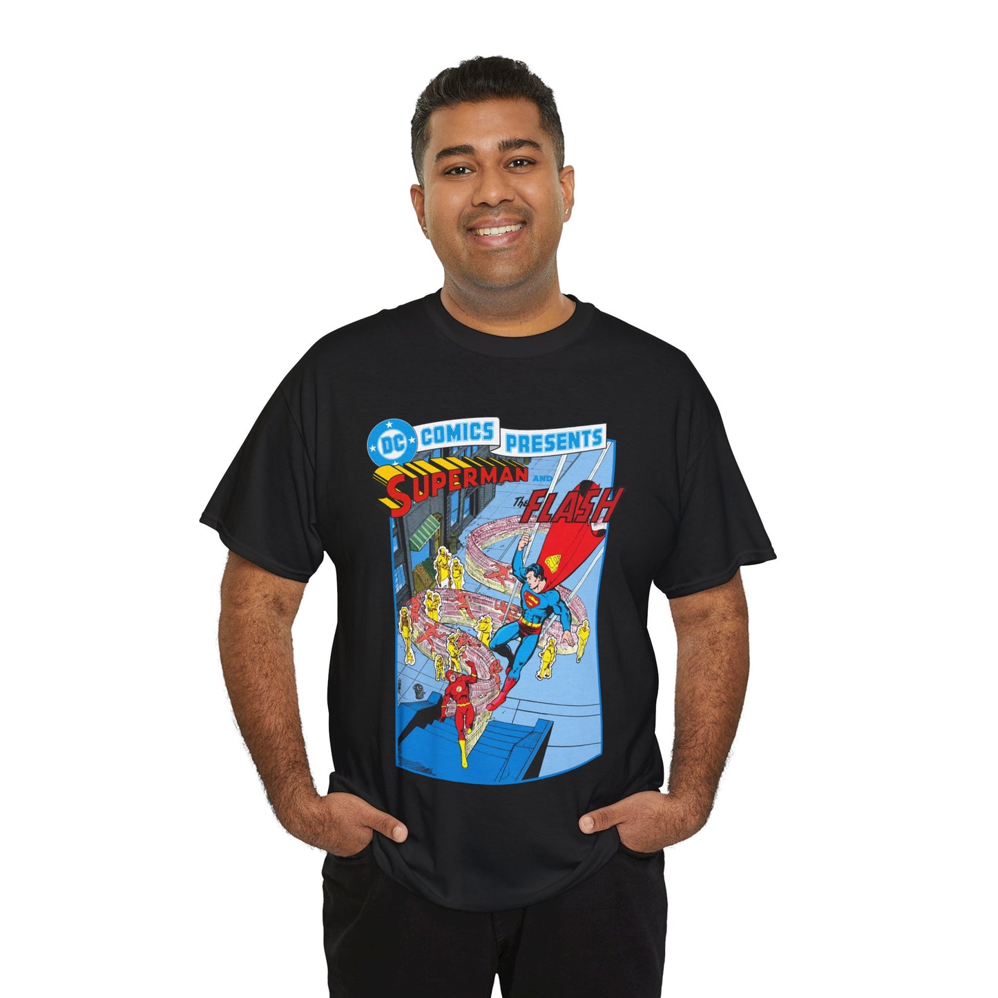 Superman & Flash T-Shirt - George Perez Art - DC Comics Presents #38 Cover Art - Bronze Age Classic