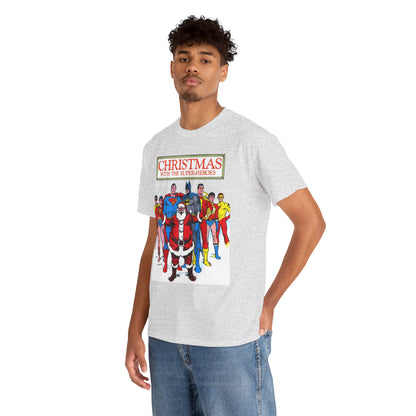 Christmas with the Superheroes T-Shirt - Nick Cardy Art - Superman Batman Captain Marvel Teen Titans Retro Festive Holiday Tee - DC Comics