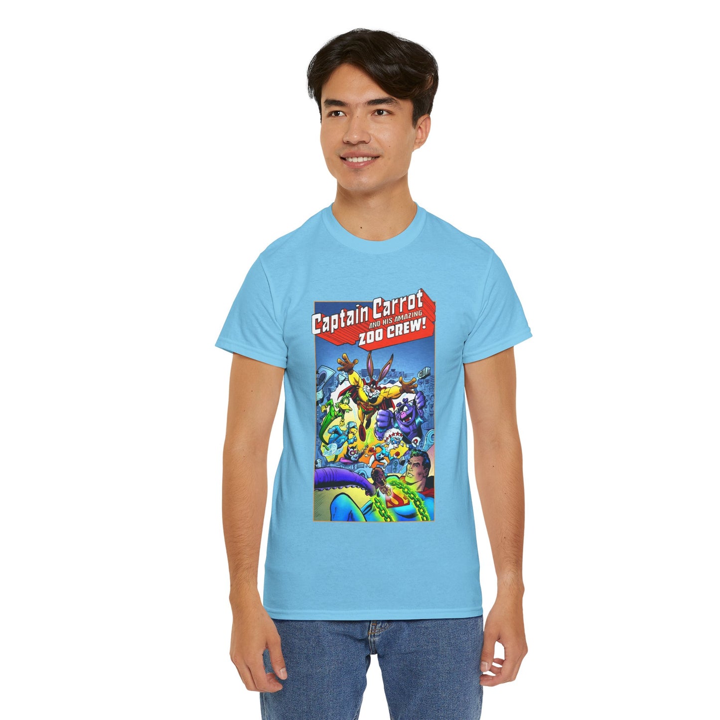 Captain Carrot & Zoo Crew T-Shirt - DC Comics Bronze Age Funny Animals, Superman Guest Star - 1980s