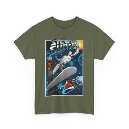Silver Surfer T-Shirt - With Adam Warlock & Captain Marvel - Norrin Radd - Former Herald of Galactus - Fantastic Four Ally - Marvel Comics