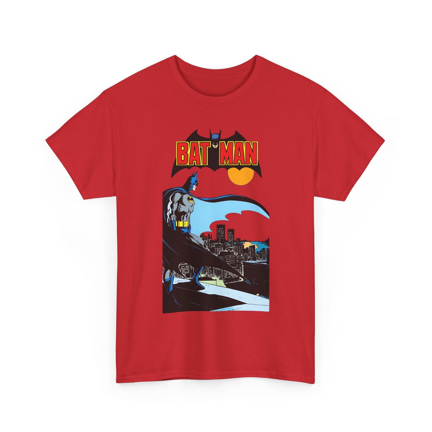 Batman T-Shirt - Jim Aparo Art - Dark Knight Looking Over Gotham City - Bronze Age Art - DC Comics