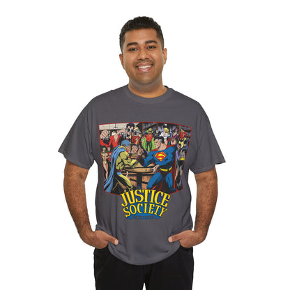 Justice Society of America T-Shirt - Superman, Wonder Woman, Atom, Starman, Huntress, Power Girl, Green Lantern, Batman, Plastic Man, Flash - JSA - DC Comics