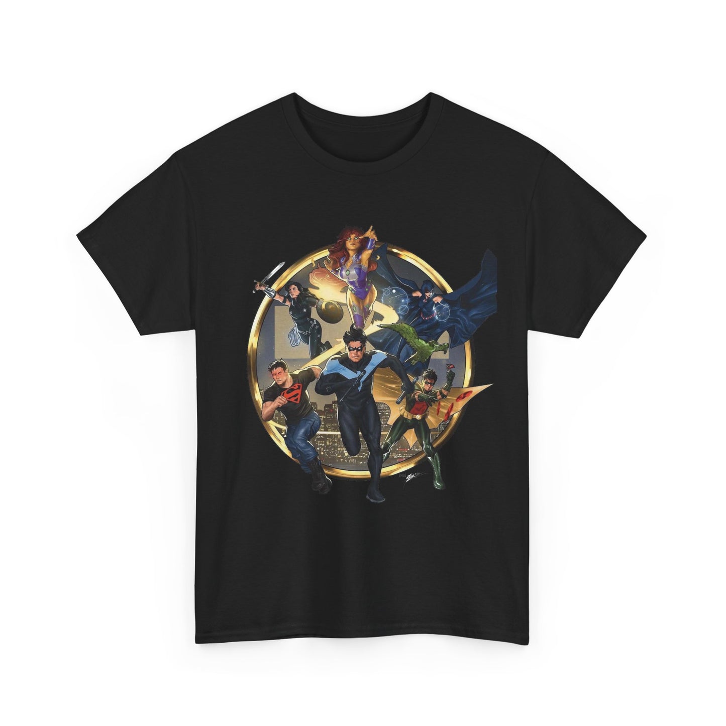 Titans T-Shirt - Taurin Clarke Art - Nightwing, Raven, Starfire, Wonder Girl, Superboy, Robin - DC Comics