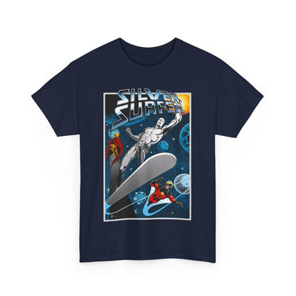Silver Surfer T-Shirt - With Adam Warlock & Captain Marvel - Norrin Radd - Former Herald of Galactus - Fantastic Four Ally - Marvel Comics
