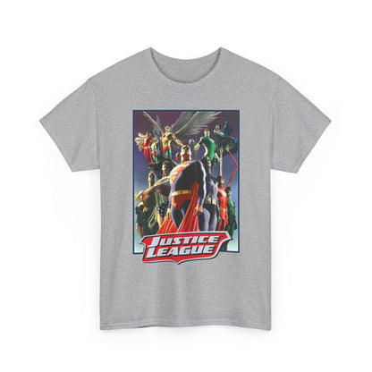 Justice League T-Shirt - Alex Ross Art - Superman, Wonder Woman, Black Canary, Hawkman, Flash, Aquaman, Atom - DC Comics
