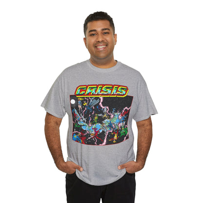 Crisis on Infinite Earths T-Shirt - George Perez Art - #1 Cover, First Issue - Harbinger, Pariah, Obsidian, Firestorm - DC Comics