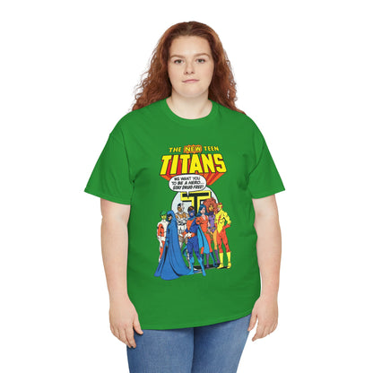 New Teen Titans T-Shirt - 1980s DC Comics Drug Awareness Specials - Protector, Starfire, Cyborg, Wonder Girl, Raven
