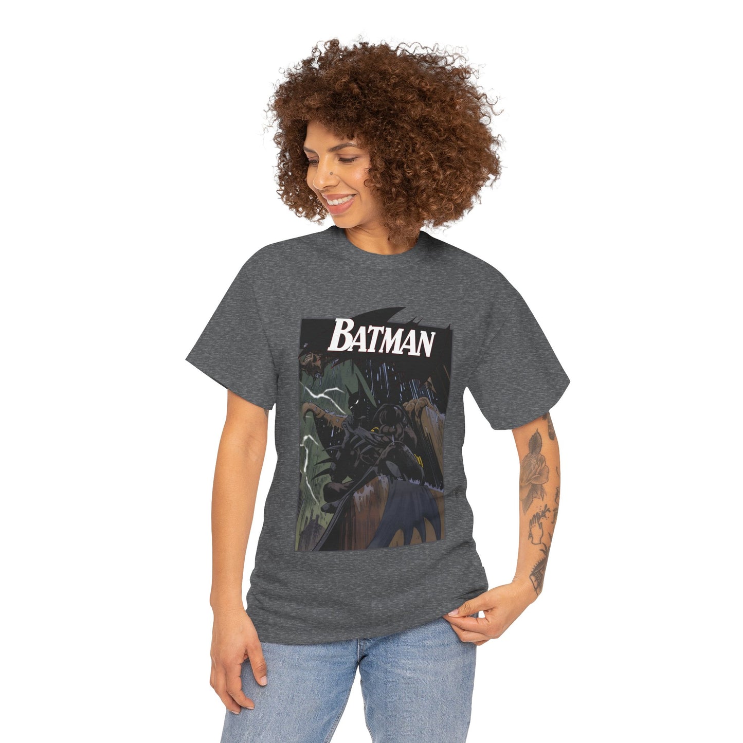 Batman T-Shirt - Norm Breyfogle Art - 1990s Dark Knight Detective - Gotham City - Perched on A Gargoyle - DC Comics